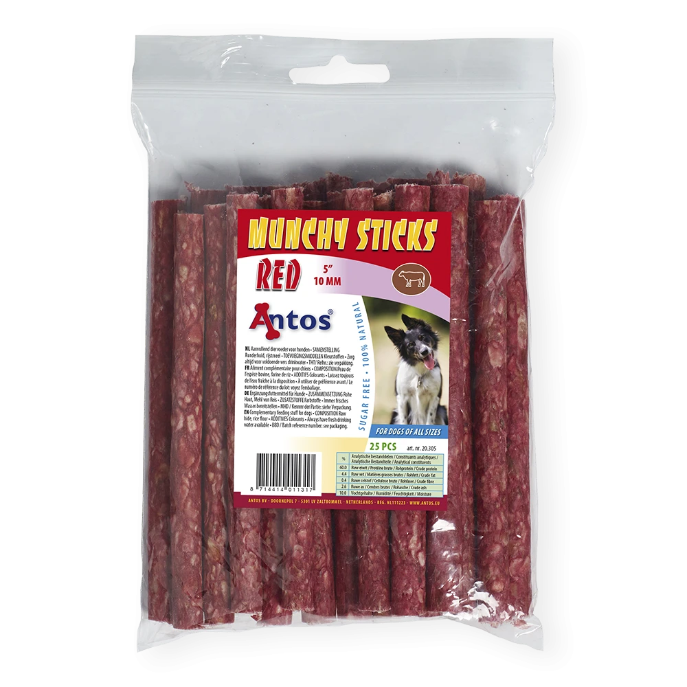 Munchy Sticks 5'' 10 mm Rouge 25 pces