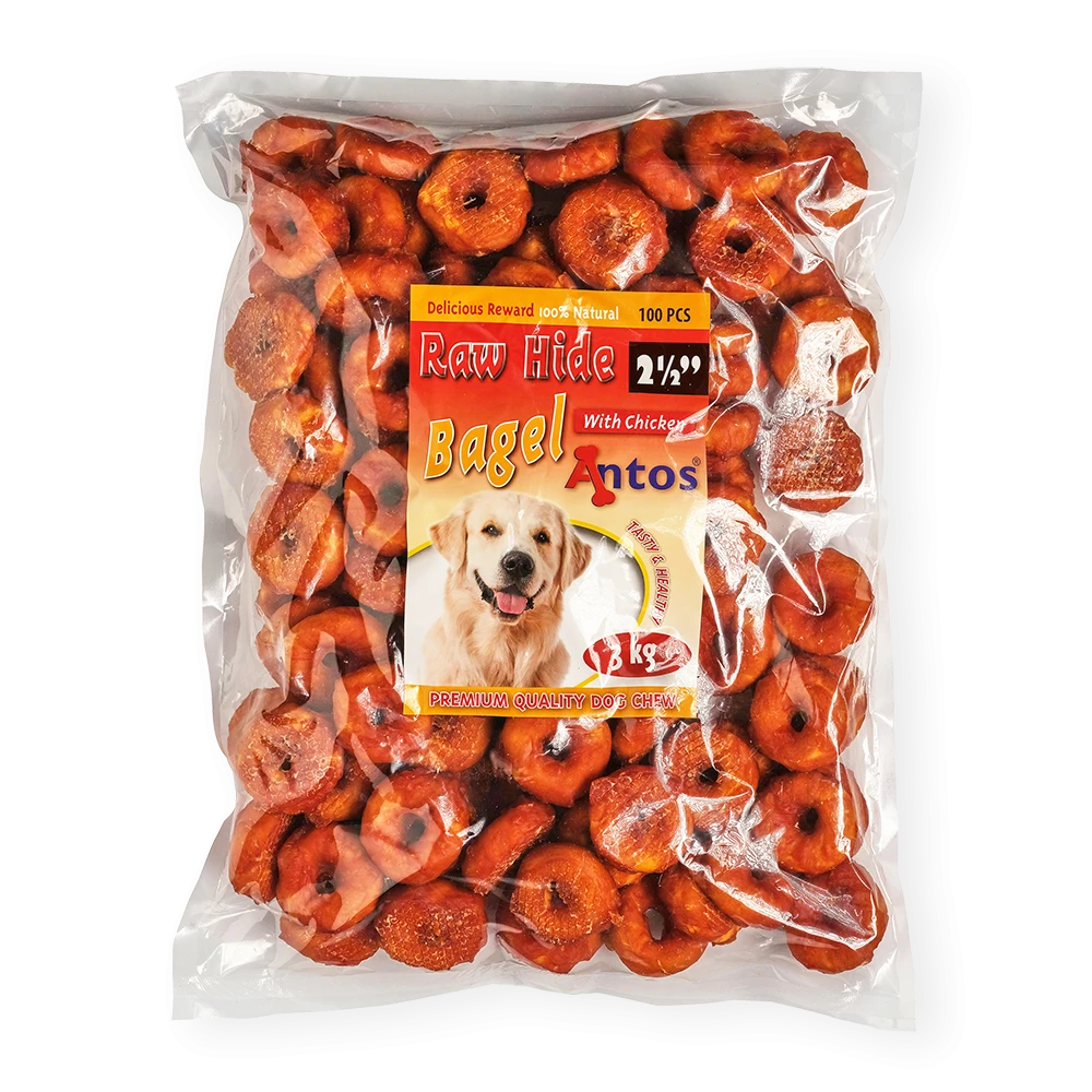 Raw Hide White + Chicken Bagel 2½" 100 pces