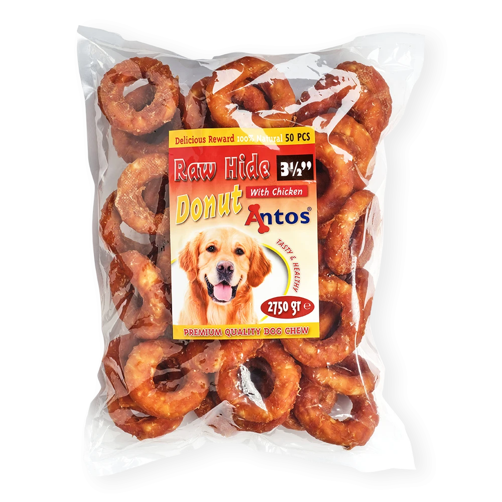 Raw Hide White + Chicken Donut 3½'' 50 pces