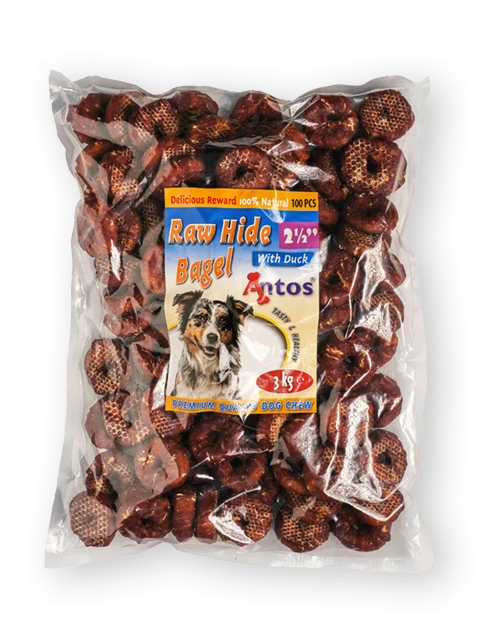 Raw Hide White + Duck Bagel 2½'' 100 pces